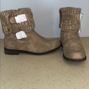 Beige ankle boots